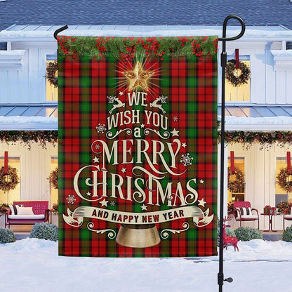 We Wish You A Merry Christmas and Happy New Year Flag, Christmas Garden Flag, Home Decor Accessories, Christmas Outdoor Decor Ideas