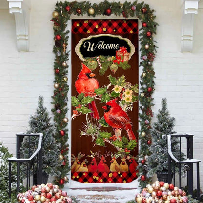 Welcome Home Cardinal Christmas Door Cover, Cardinal Christmas Decor, Christmas Door Knob Covers, Christmas Outdoor Decoration
