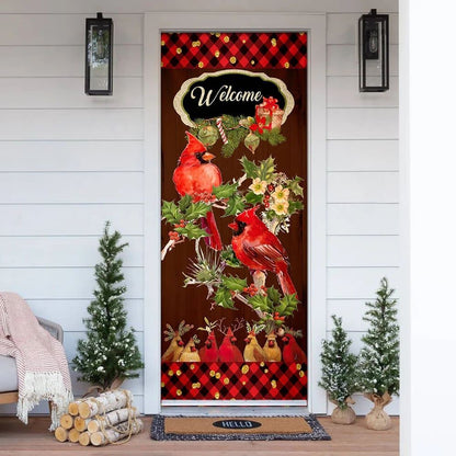 Welcome Home Cardinal Christmas Door Cover, Cardinal Christmas Decor, Christmas Door Knob Covers, Christmas Outdoor Decoration