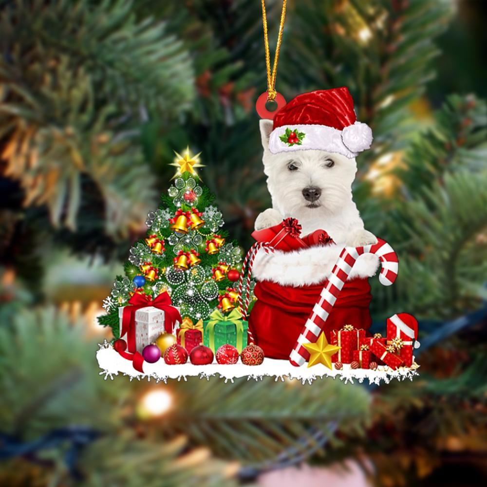 West Highland White TerrierWestie Gift Bag Merry Christmas Ornament, Christmas Gift, Christmas Tree Decorations, Christmas Ornament 2023