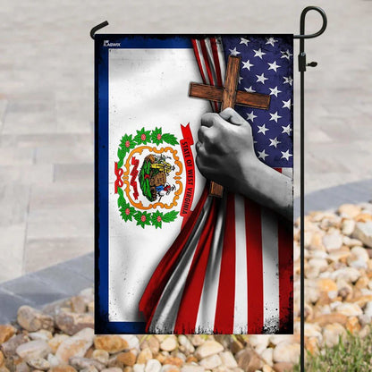 West Virginia Christian Cross House Flag, Outdoor Religious Flags, Christian Flag, Scripture Flag, Garden Banner