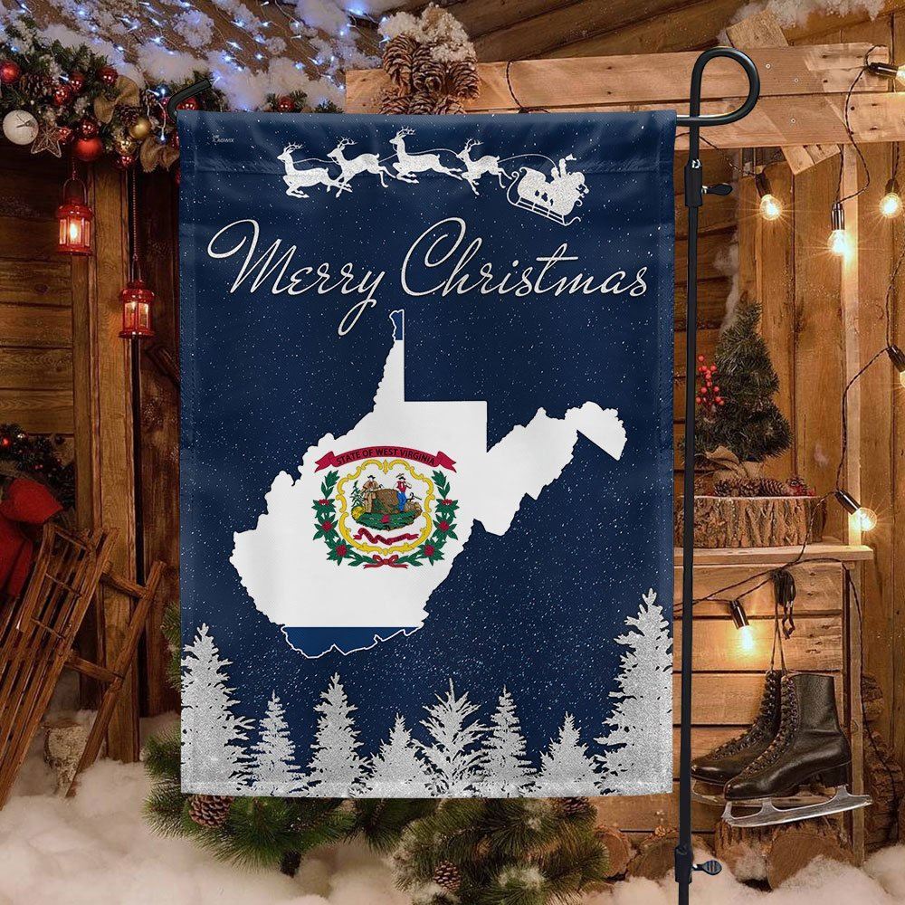 West Virginia Christmas Flag, Christmas Garden Flag, Home Decor Accessories, Christmas Outdoor Decor Ideas