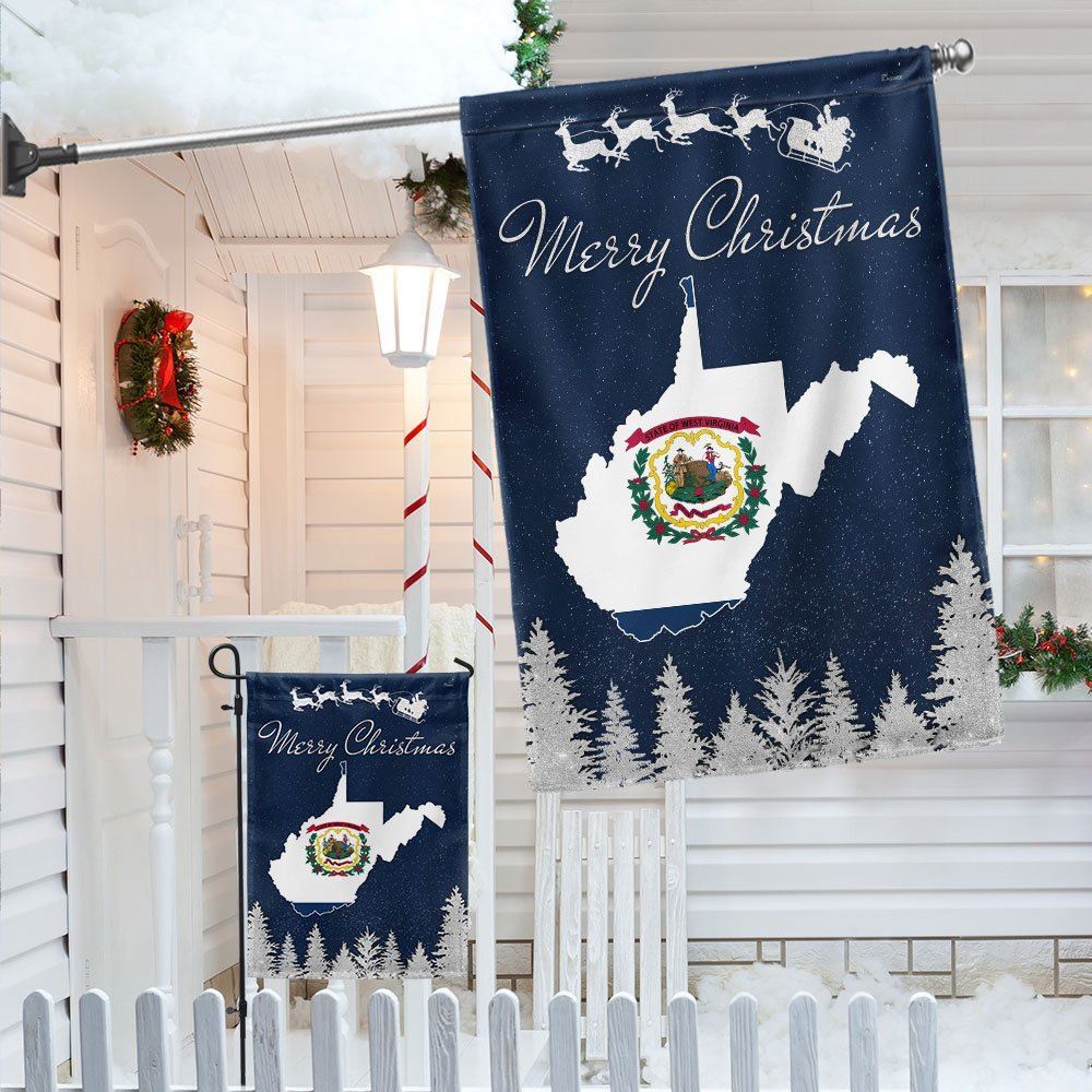 West Virginia Christmas Flag, Christmas Garden Flag, Home Decor Accessories, Christmas Outdoor Decor Ideas