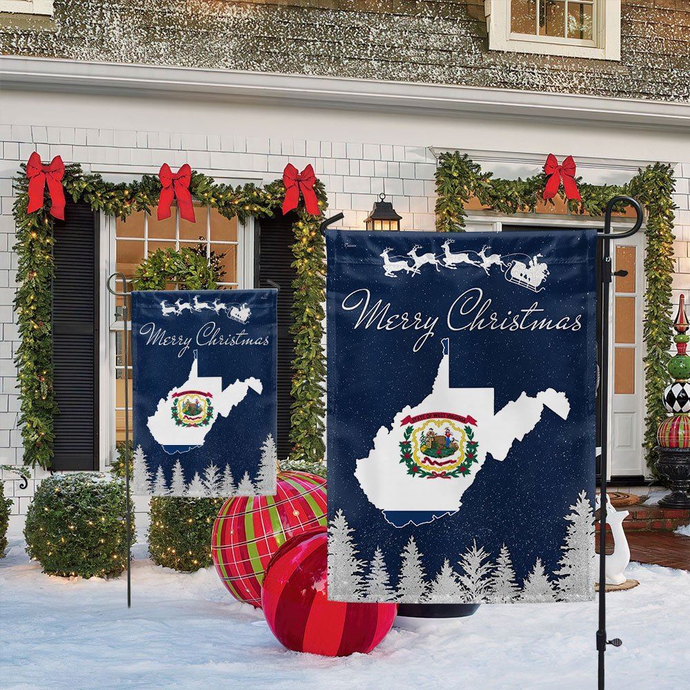 West Virginia Christmas Flag, Christmas Garden Flag, Home Decor Accessories, Christmas Outdoor Decor Ideas