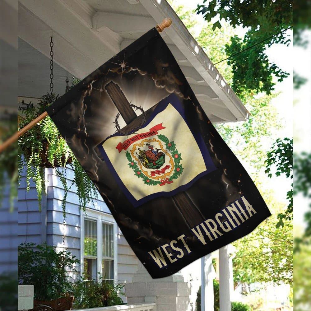West Virginia Cross Jesus House Flag, Outdoor Religious Flags, Christian Flag, Scripture Flag, Garden Banner