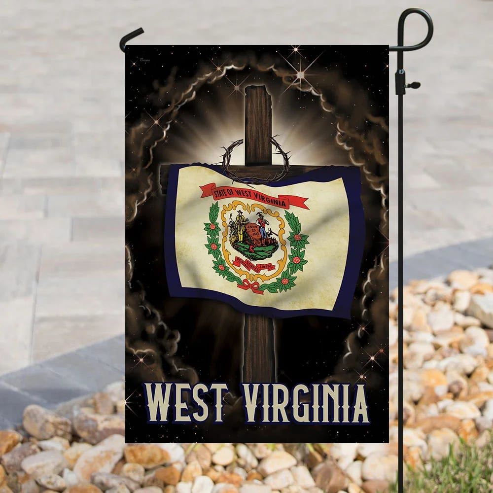 West Virginia Cross Jesus House Flag, Outdoor Religious Flags, Christian Flag, Scripture Flag, Garden Banner