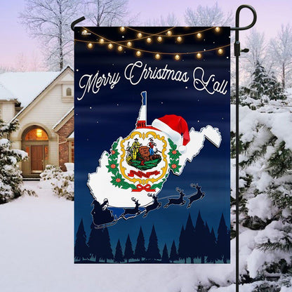 West Virginia State Merry Christmas Y'all Flag, Christmas Garden Flag, Home Decor Accessories, Christmas Outdoor Decor Ideas