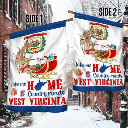 West Virginia Take Me Home Country Roads Flag, Christmas Garden Flag, Home Decor Accessories, Christmas Outdoor Decor Ideas