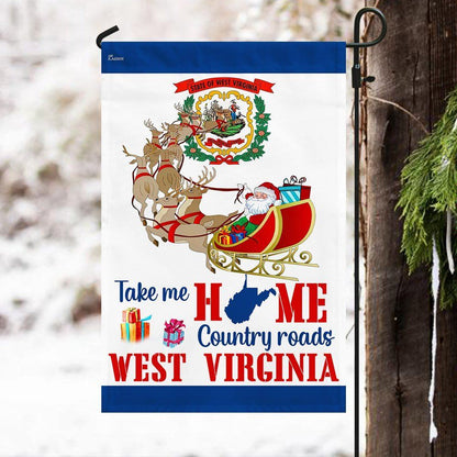 West Virginia Take Me Home Country Roads Flag, Christmas Garden Flag, Home Decor Accessories, Christmas Outdoor Decor Ideas