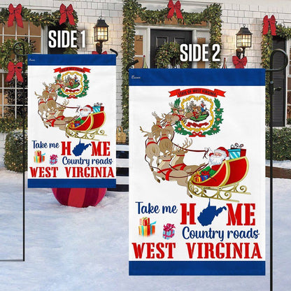 West Virginia Take Me Home Country Roads Flag, Christmas Garden Flag, Home Decor Accessories, Christmas Outdoor Decor Ideas