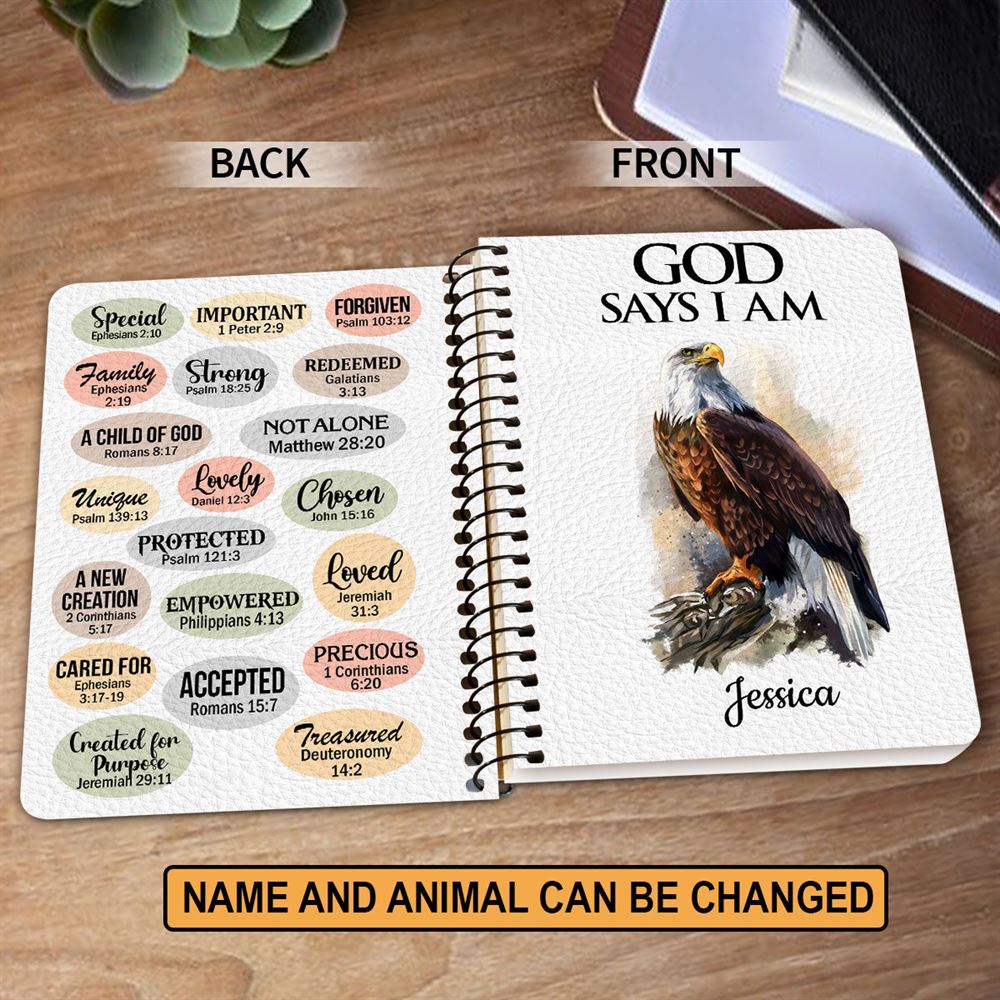What God Says About You Animal Personalized Spiral Journal, Inspiration Gifts For Christian People