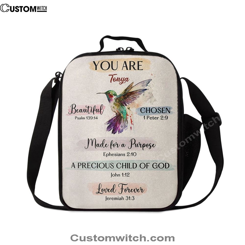 What God Says About You Personalized Lunch Bag For Men And Women - Hummingbird Lunch Bag - Bible Verse Gift For Women Of God