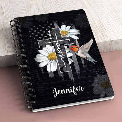 Whatever You Do Work At It With All Your Heart Personalized Spiral Journal, Christian Art Gifts Journal