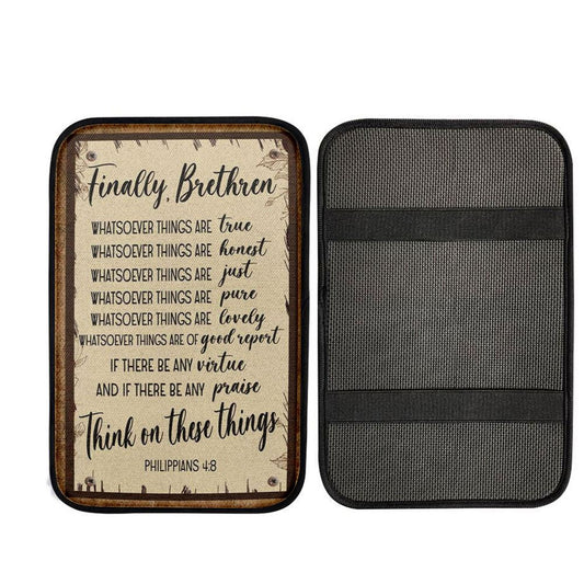 Whatsoever Things Are True Philippians 48 Bible Verse Car Armrest Pad, Bible Verse Car Interior Accessories