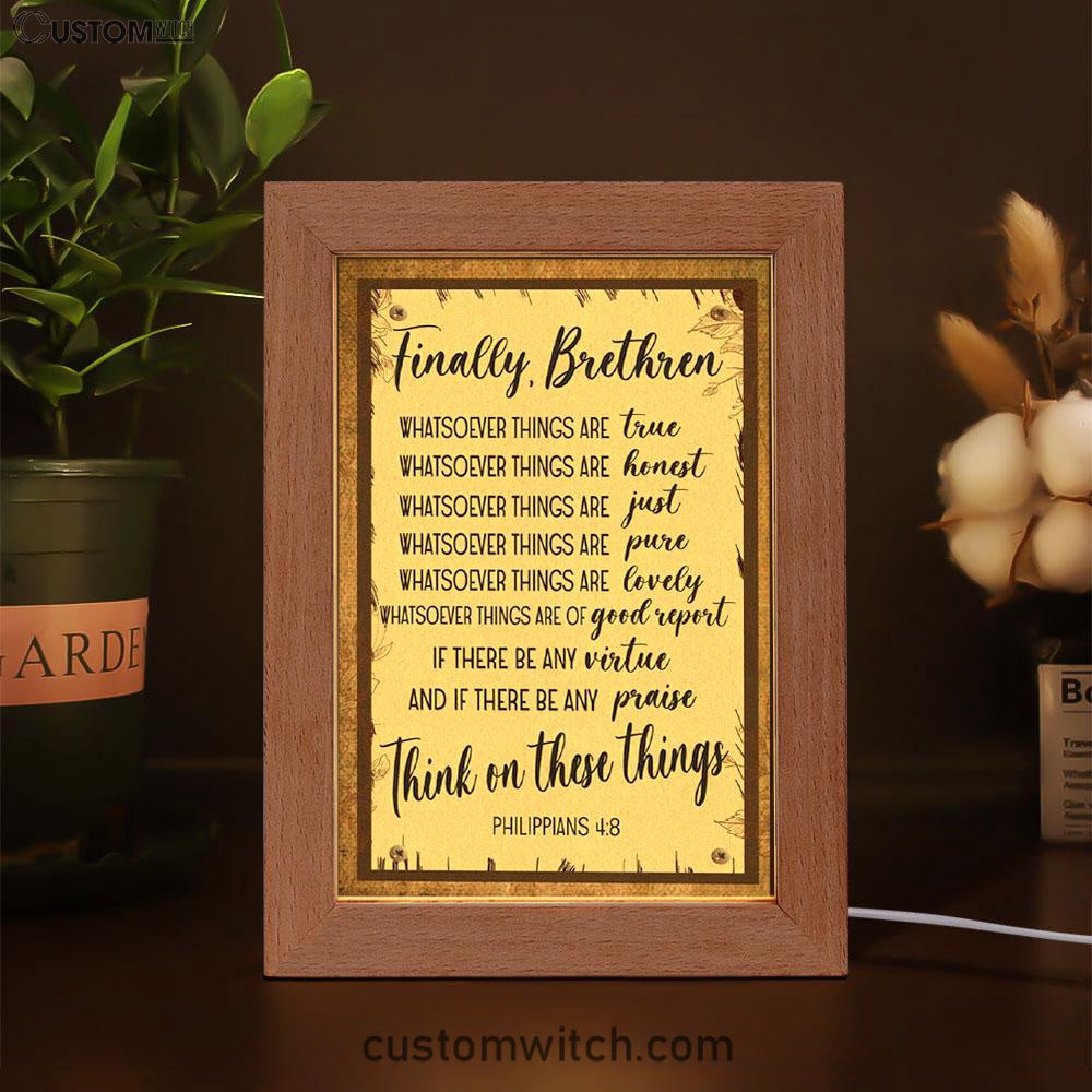 Whatsoever Things Are True Philippians 48 Bible Verse Decor Art - Bible Verse Decor - Scripture Art