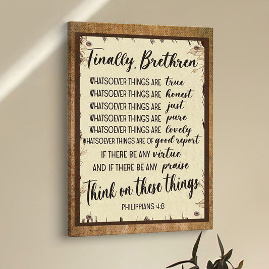 Whatsoever Things Are True Philippians 48 Bible Verse Wall Decor Art - Bible Verse Wall Decor - Scripture Wall Art