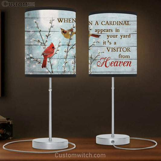 When A Cardinal Appears In Your Yard Baby Flower Couple Cardinal Table Lamb Gift - Bible Verse Table Lamb - Religious Bedroom Decor