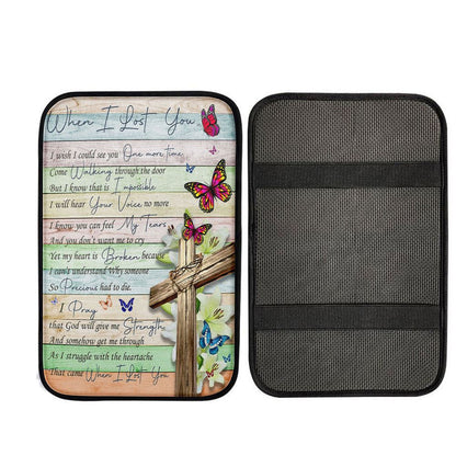 When I Lost You I Wish Car Center Console Cover, Bible Verse Car Interior Accessories