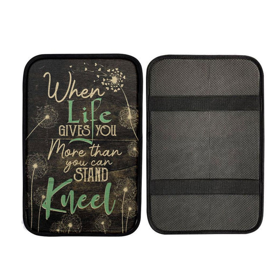 When Life Gives You More Than You Can Stand Kneel Car Center Console Cover, Jesus Art, Car Interior Accessories