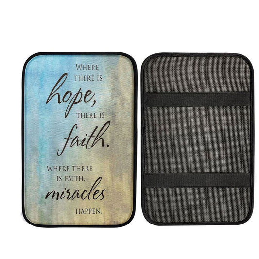 Where There Is Hope Faith Miracles Happen Car Center Console Cover, Bible Verse Car Interior Accessories