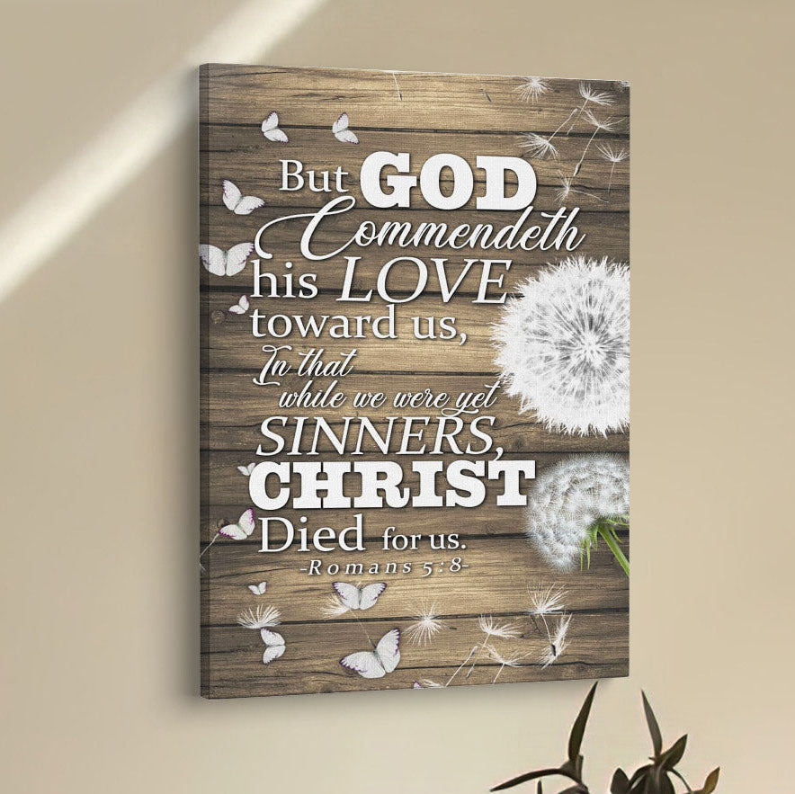 While We Were Yet Sinners Christ Died For Us Romans 58 Bible Verse Wall Decor Art - Bible Verse Wall Decor - Scripture Wall Art