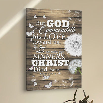 While We Were Yet Sinners Christ Died For Us Romans 58 Bible Verse Wall Decor Art - Bible Verse Wall Decor - Scripture Wall Art