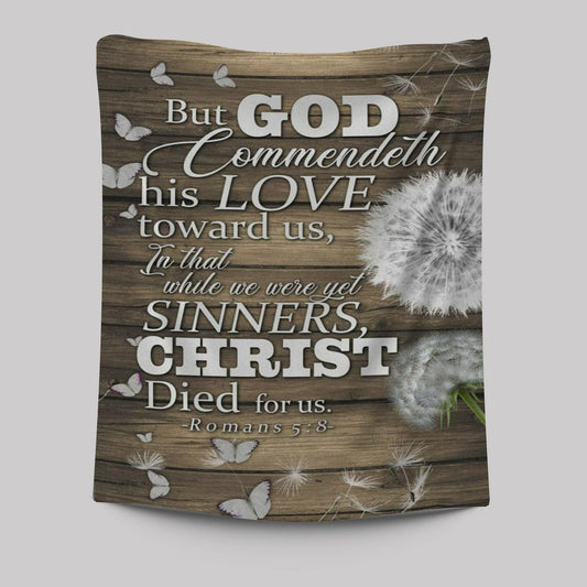 While We Were Yet Sinners Christ Died For Us Romans 58 Bible Verse Wall Decor Art - Bible Verse Wall Decor - Scripture Wall Art