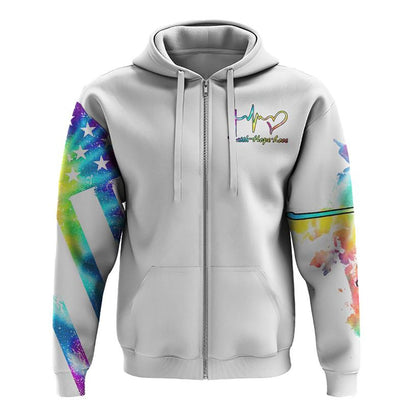 White Faith Cross Wings Colorful Watercolor All Over Print 3D Hoodie, Christian Hoodie, Christian Sweatshirt, Bible Verse Shirt