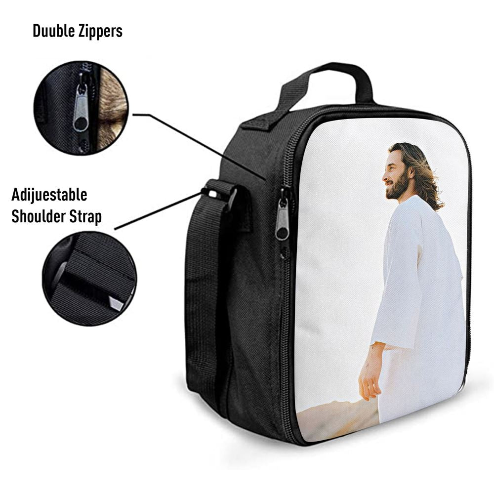 White Jesus Picture - Jesus Lunch Bag For Men And Women 1, Spiritual Christian Lunch Box For School, Work