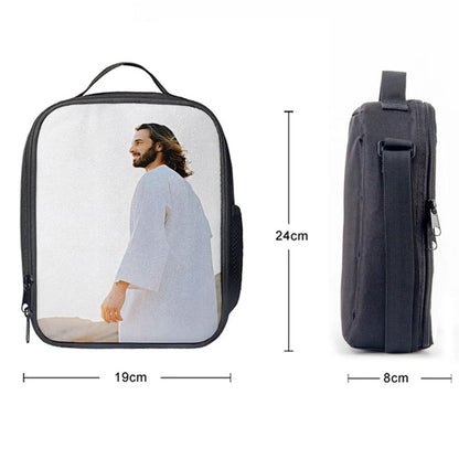 White Jesus Picture - Jesus Lunch Bag For Men And Women 1, Spiritual Christian Lunch Box For School, Work