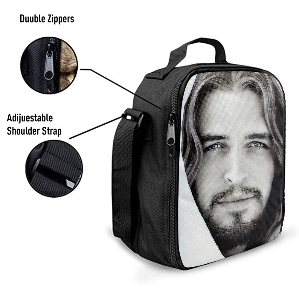 White Jesus Picture 2 - Jesus Lunch Bag For Men And Women, Spiritual Christian Lunch Box For School, Work