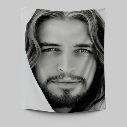 White Jesus Picture 2 - Jesus Tapestry Wall Art - Christian Wall Art - Jesus Wall Decor