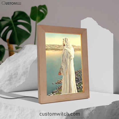 White Jesus Picture 3 - Jesus Frame Lamp Art - Christian Art - Jesus Decor
