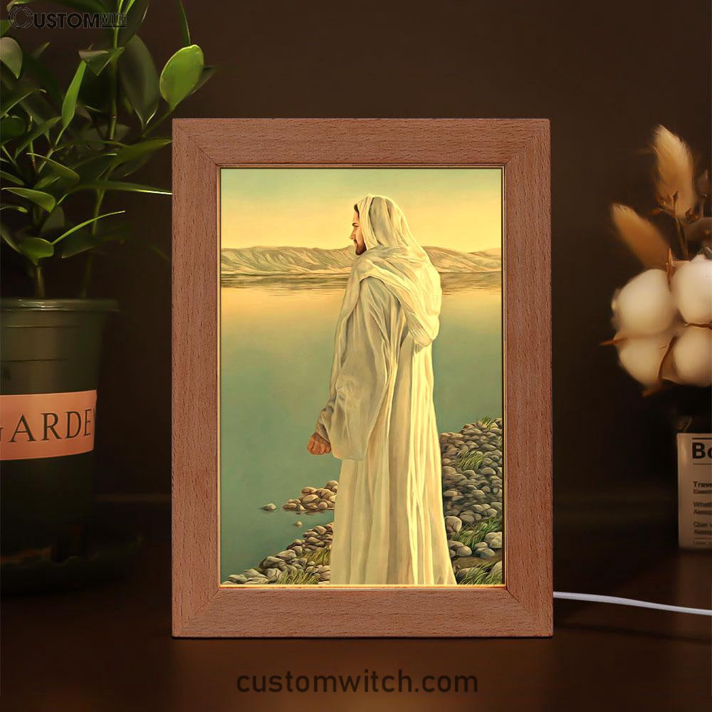 White Jesus Picture 3 - Jesus Frame Lamp Art - Christian Art - Jesus Decor