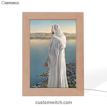 White Jesus Picture 3 - Jesus Frame Lamp Art - Christian Art - Jesus Decor