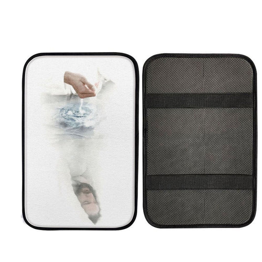 White Jesus Picture 4 - Jesus Car Center Console Cover - Jesus Car Armrest Pad, Christian Car Interior Accessories