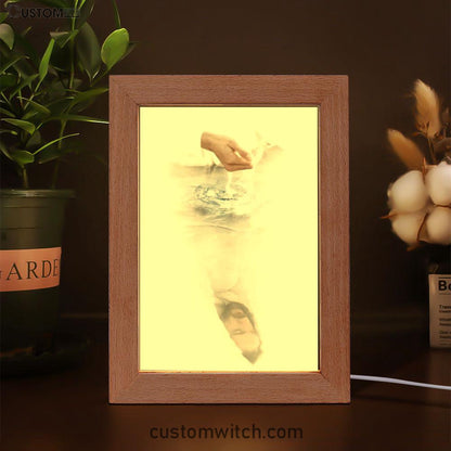 White Jesus Picture 4 - Jesus Frame Lamp Art - Christian Art - Jesus Decor