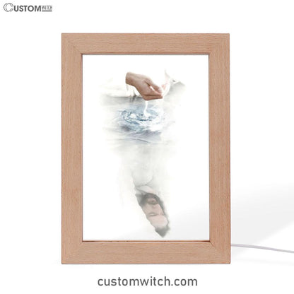 White Jesus Picture 4 - Jesus Frame Lamp Art - Christian Art - Jesus Decor