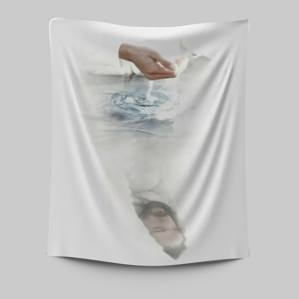 White Jesus Picture 4 - Jesus Tapestry Wall Art - Christian Wall Art - Jesus Wall Decor