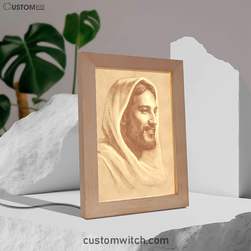 White Jesus Picture 5 - Jesus Portrait - Jesus Frame Lamp Art - Christian Art - Jesus Decor