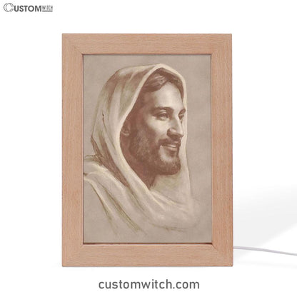 White Jesus Picture 5 - Jesus Portrait - Jesus Frame Lamp Art - Christian Art - Jesus Decor