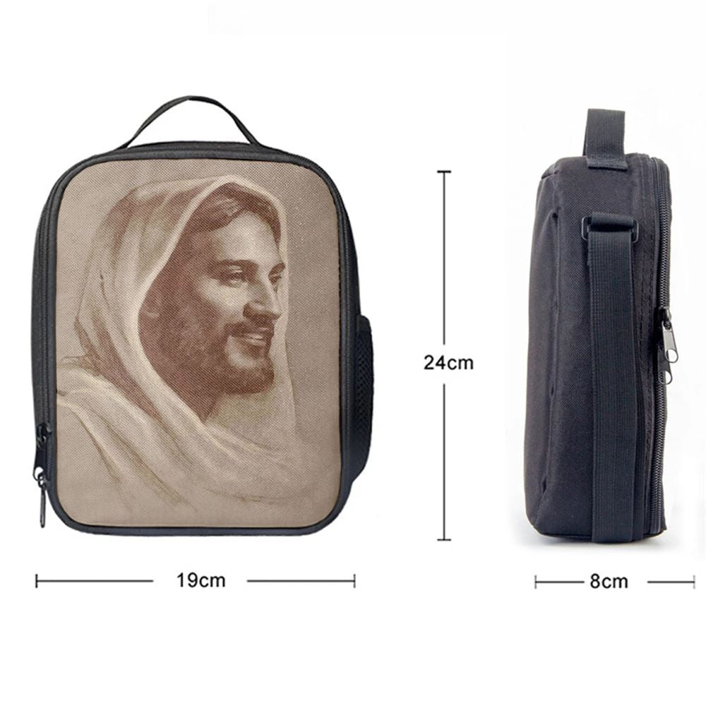 White Jesus Picture 5 - Jesus Portrait - Jesus Lunch Bag For Men And Women, Spiritual Christian Lunch Box For School, Work