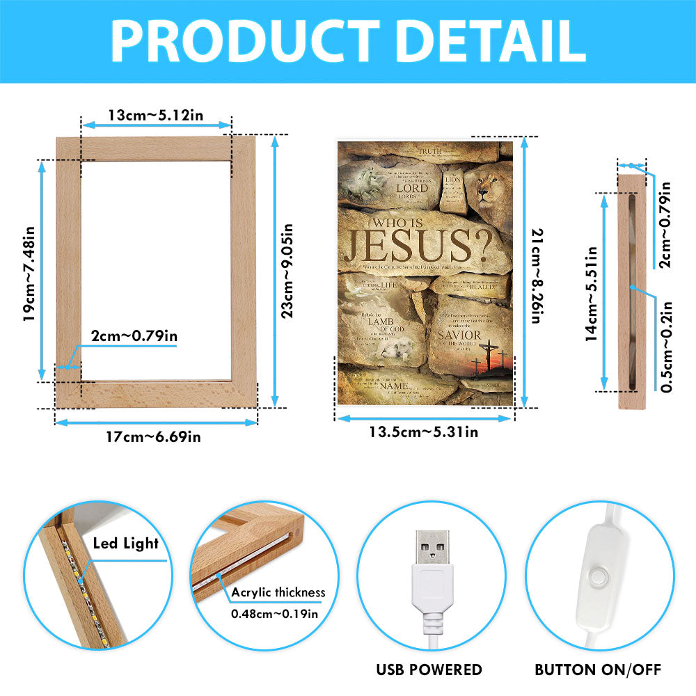 Who Is Jesus Frame Lamp Art - The Son Of The Living God - Mathew 16 16 - Christian Frame Lamp - Religious Gifts Night Light