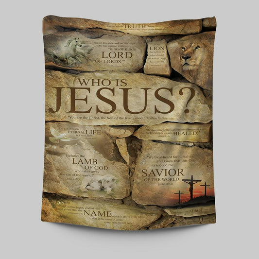 Who Is Jesus Tapestry Wall Art - The Son Of The Living God - Mathew 16 16 - Christian Wall Tapestry - Religious Tapestries Wall Hanging Prints