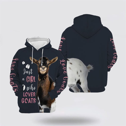 Who Loves Goat Just A Girl Christmas Trees All Over Print 3D Hoodie For Men & Women, Christmas Hoodie Cute, Christmas Gift, Christmas Fashion