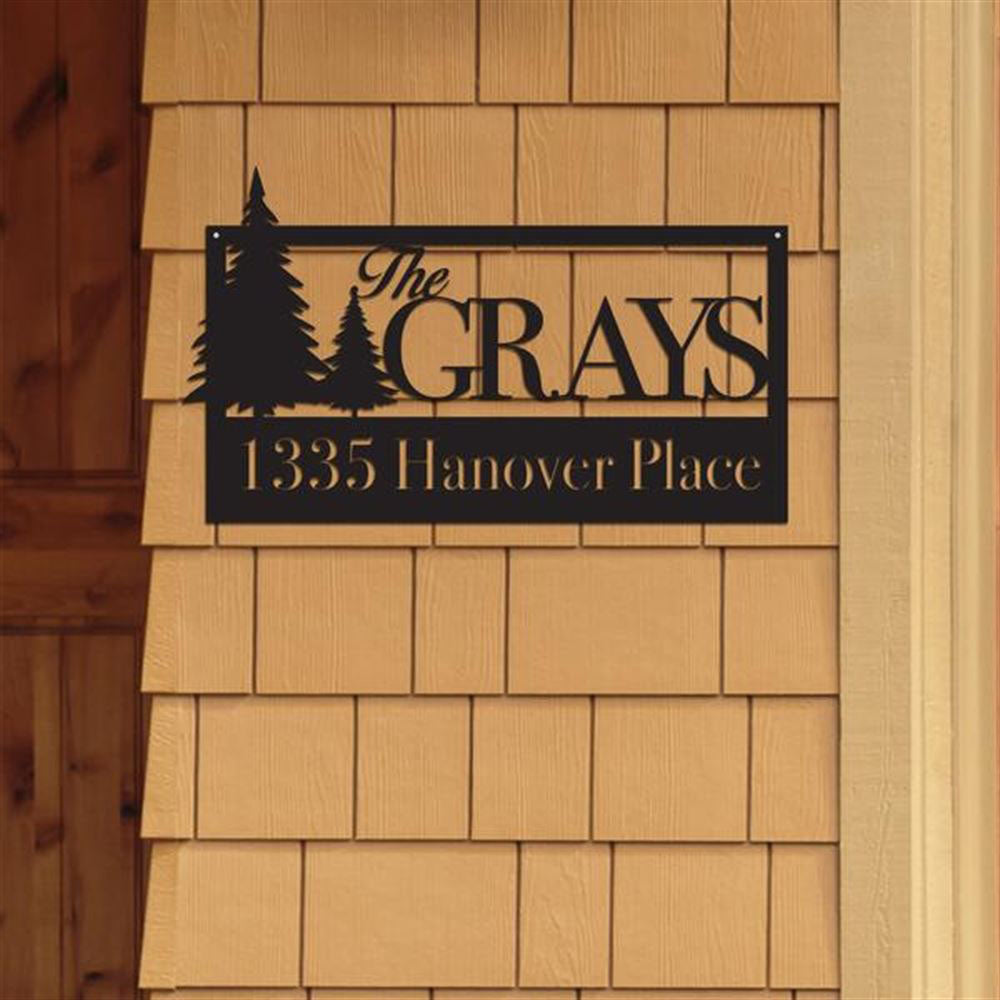 Wilderness Address Metal Sign, Cut Metal Sign, Metal House Sign, Wall Metal Sign, Home Decor Sign, Anniversary Gift, Wall Decoration Art