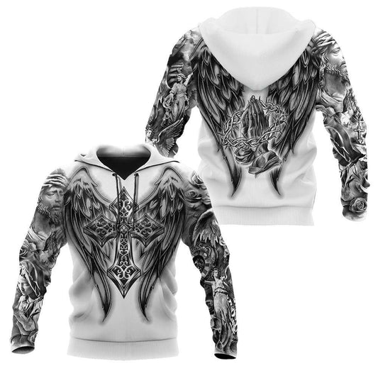 Wings Of God Gothic Vibe God 3D Hoodie For Man And Women, Jesus Printed 3D Hoodie