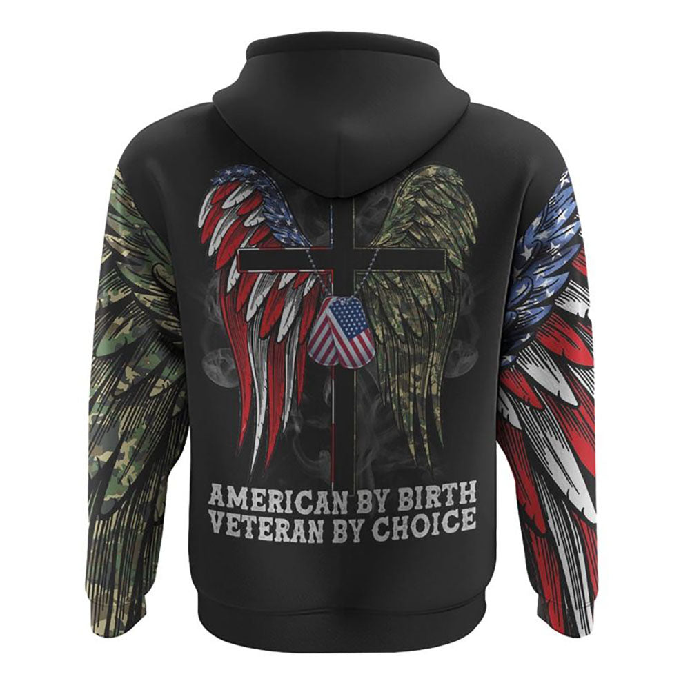 Wings Veteran American Flag Cross Smoke All Over Print 3D Hoodie, Christian Hoodie, Christian Sweatshirt, Bible Verse Shirt