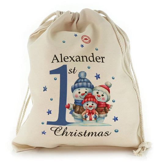 Winter Text and Baby Boy Blue First Christmas Christmas Sack, Gift For Chidren, Christmas Bag Gift, Christmas Gift 2023