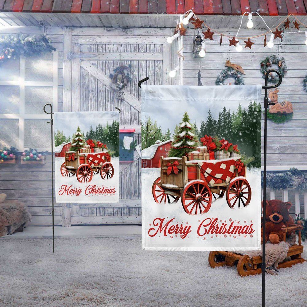 Winter Wagon Christmas Flag, Christmas Garden Flag, Home Decor Accessories, Christmas Outdoor Decor Ideas